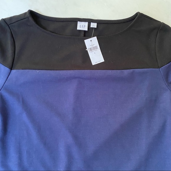 GAP Dress - Midi - Color Block - Bell Sleeves Royal Blue Black SMALL NWT - Picture 8 of 12